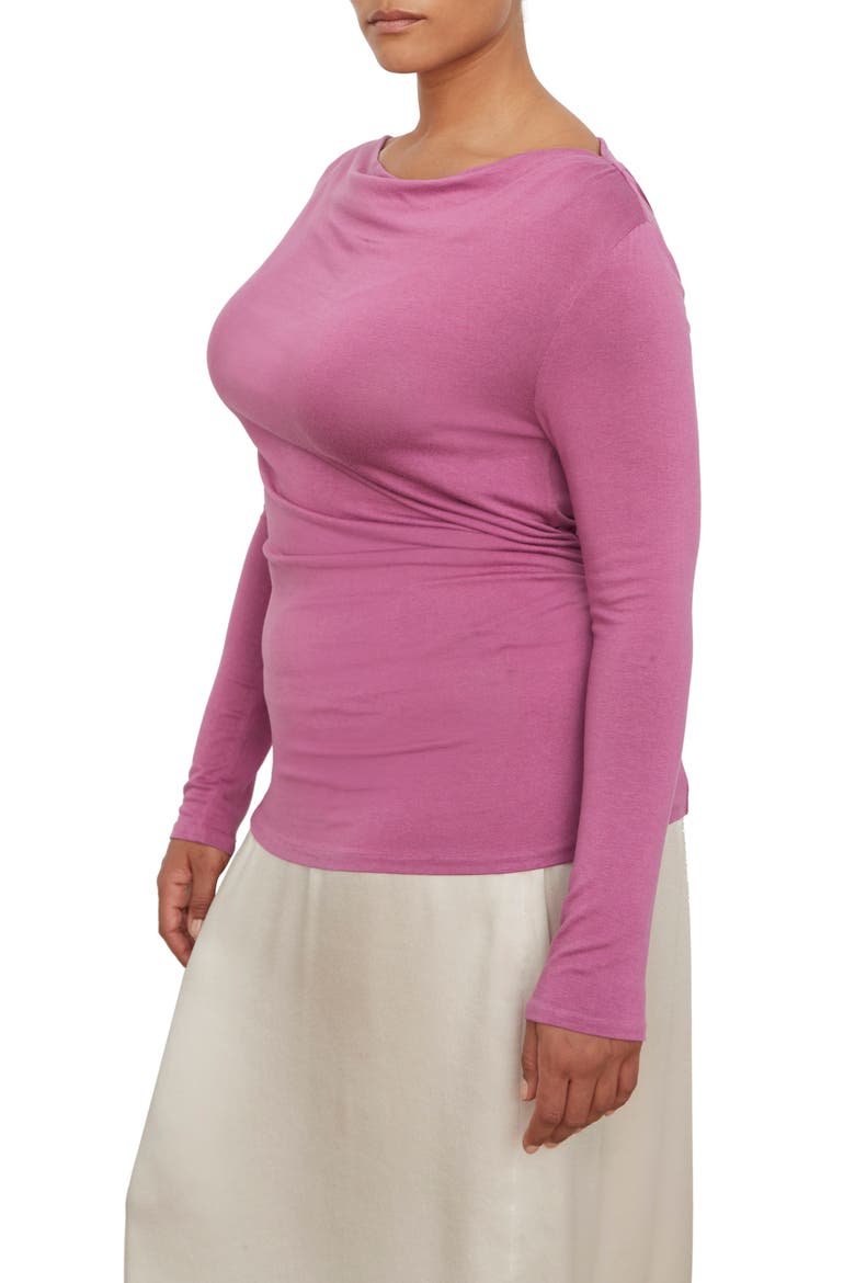 Drape Neck Long Sleeve Top, Alternate, color, 691CAM-CAMELIA