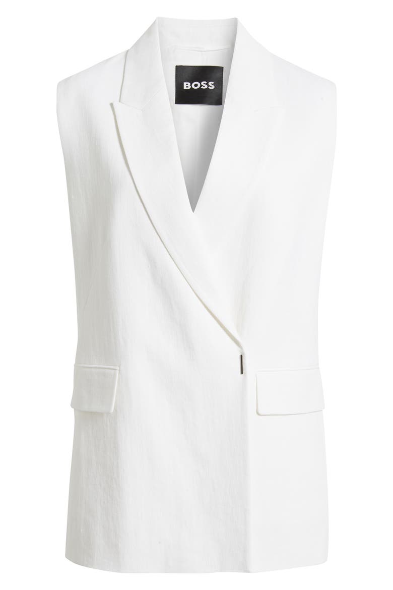 Jankania Linen Blend Vest, Alternate, color, BRIGHT WHITE
