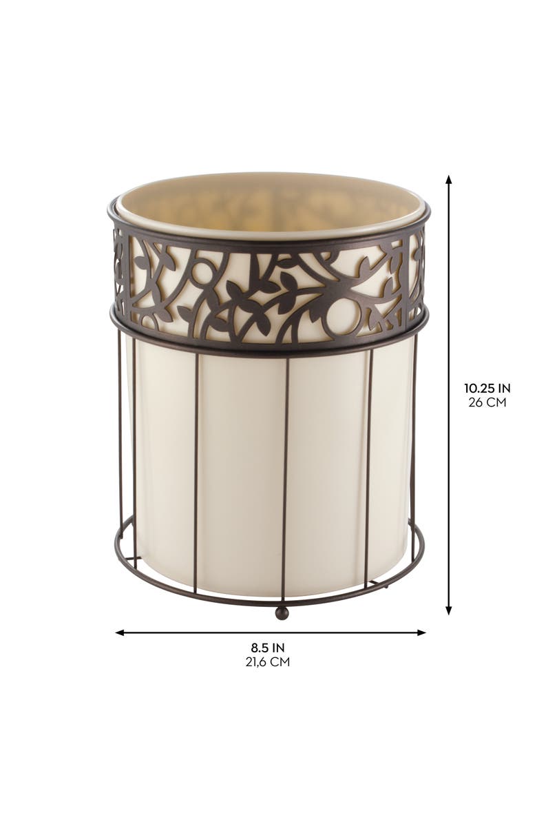 iDesign Metal Vine Trash Can with Insert - Set of 2 - Vanilla/Bronze, Alternate, color, Bronze