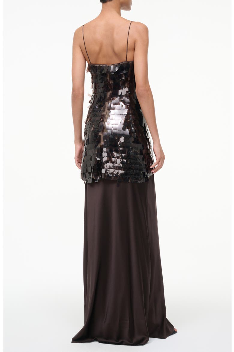 Mesa Mixed Media Paillette Gown, Alternate, color, EARTH