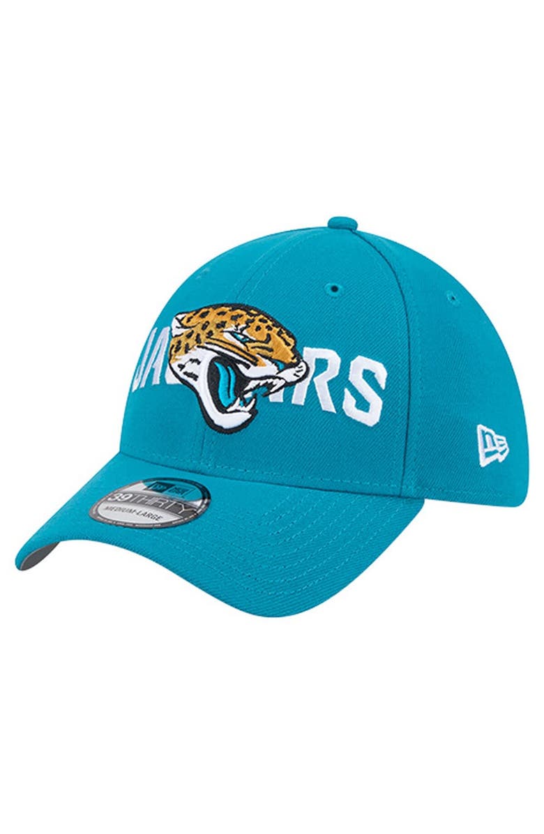 New Era Men's New Era Teal Jacksonville Jaguars Overlap Logo 39THIRTY Stretch Fit Hat, Main, color, Teal