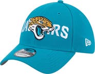 New Era Men's New Era Teal Jacksonville Jaguars Overlap Logo 39THIRTY Stretch Fit Hat
