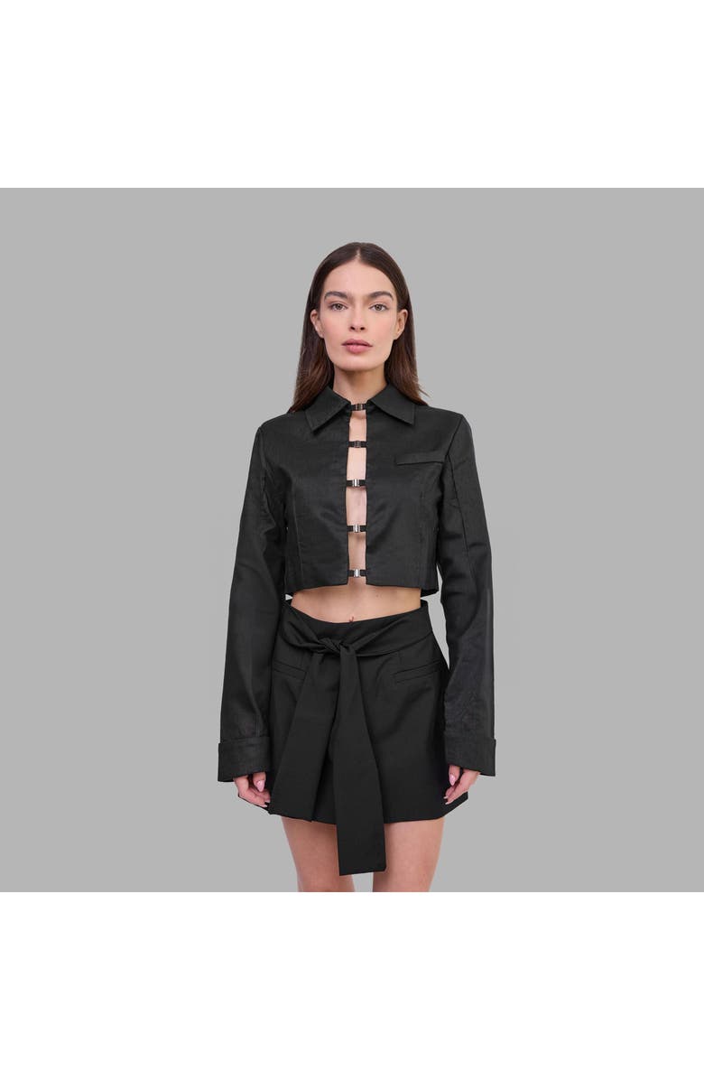 Blvck Paris Blvck Signature Tie-Front Skirt, Alternate, color, Black