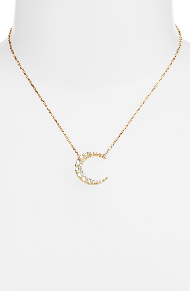 Monica Rich Kosann Mini Crescent Pendant Necklace, Alternate, color, Gold