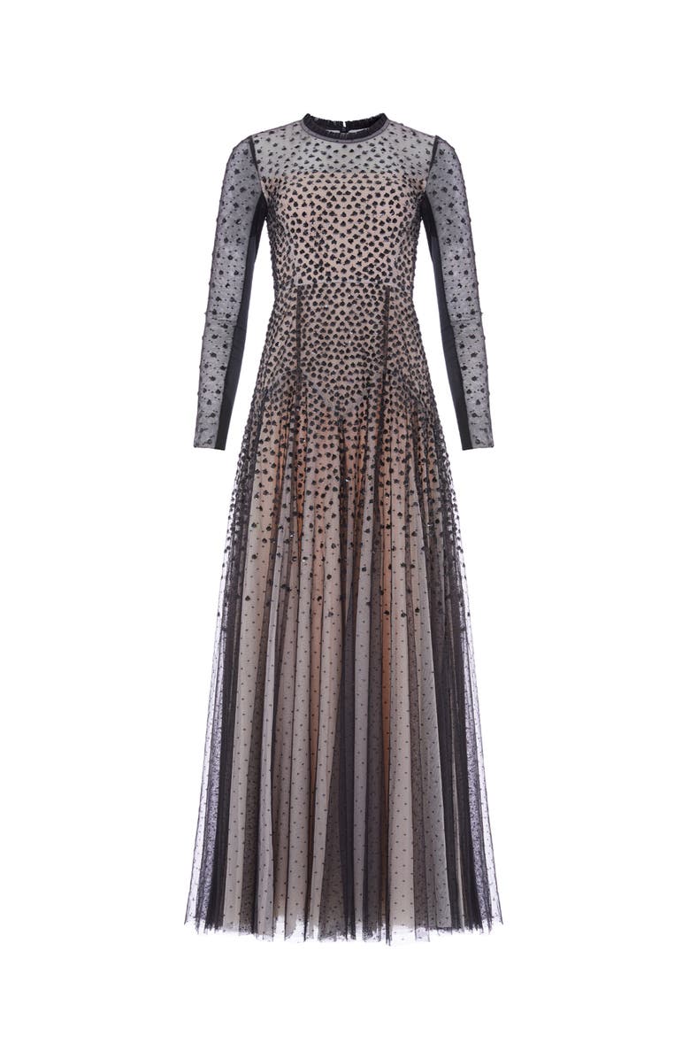 Needle & Thread Sequin Cascade Round Neck Gown, Alternate, color, Graphite/Opal