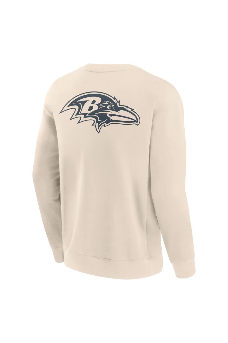 Men's Fanatics Cream Baltimore Ravens Elements Future Ground Lettering Pullover Sweatshirt, Alternate, color, Cream