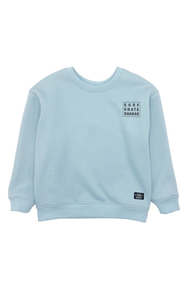 Feather 4 Arrow Kids' Ryder Stoked Oversize Crewneck Sweatshirt, Main, color, Sterling Blue