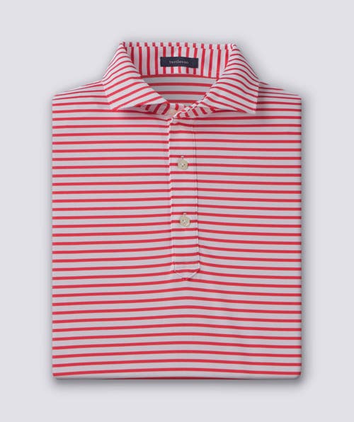 Turtleson Gus Stripe Performance Polo In Pink