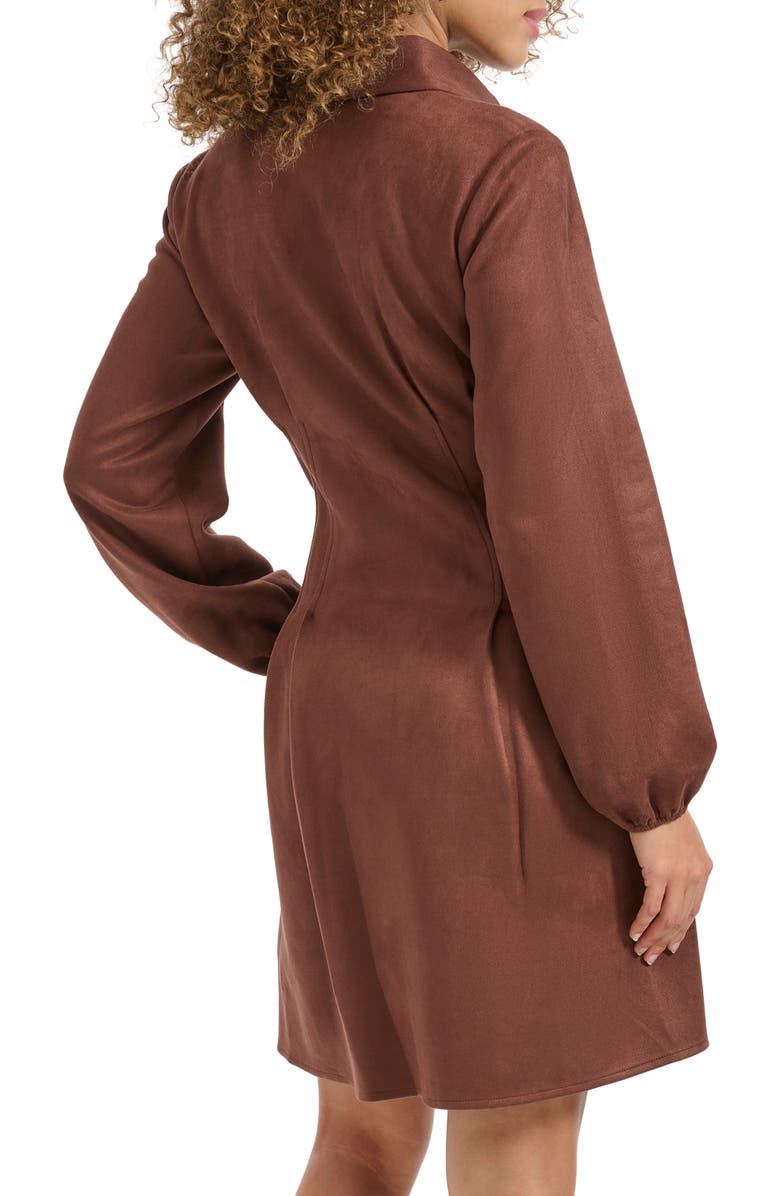 Kensie Faux Suede Long Sleeve Shirtdress, Alternate, color,