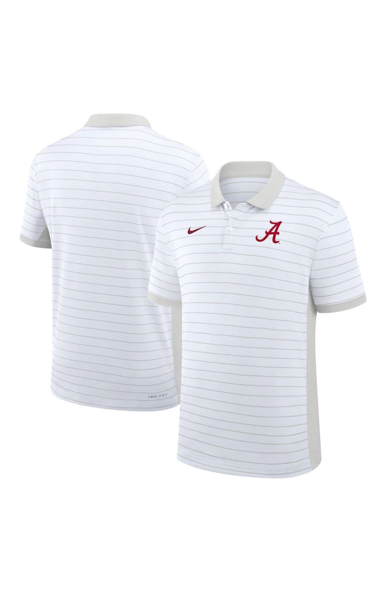 Nike Men's Nike White Alabama Crimson Tide 2025 Early Season Coaches Sideline Victory Stripe Performance Polo, Main, color, White