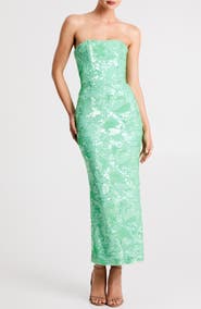 HELSI Leslie Pattern Sequin Strapless Gown