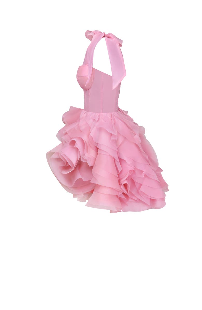 Milla Corset Mini Evening & Special Occasion Dress with Floral Appliques, Alternate, color, Pink