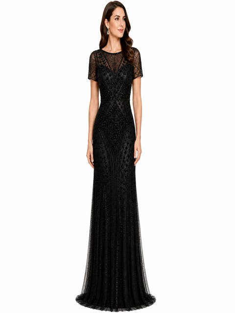 High Neck Beaded Gown