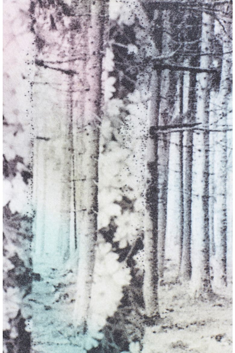 'Enchanted Forest' Print Miniskirt, Alternate, color, BLACK MULTI