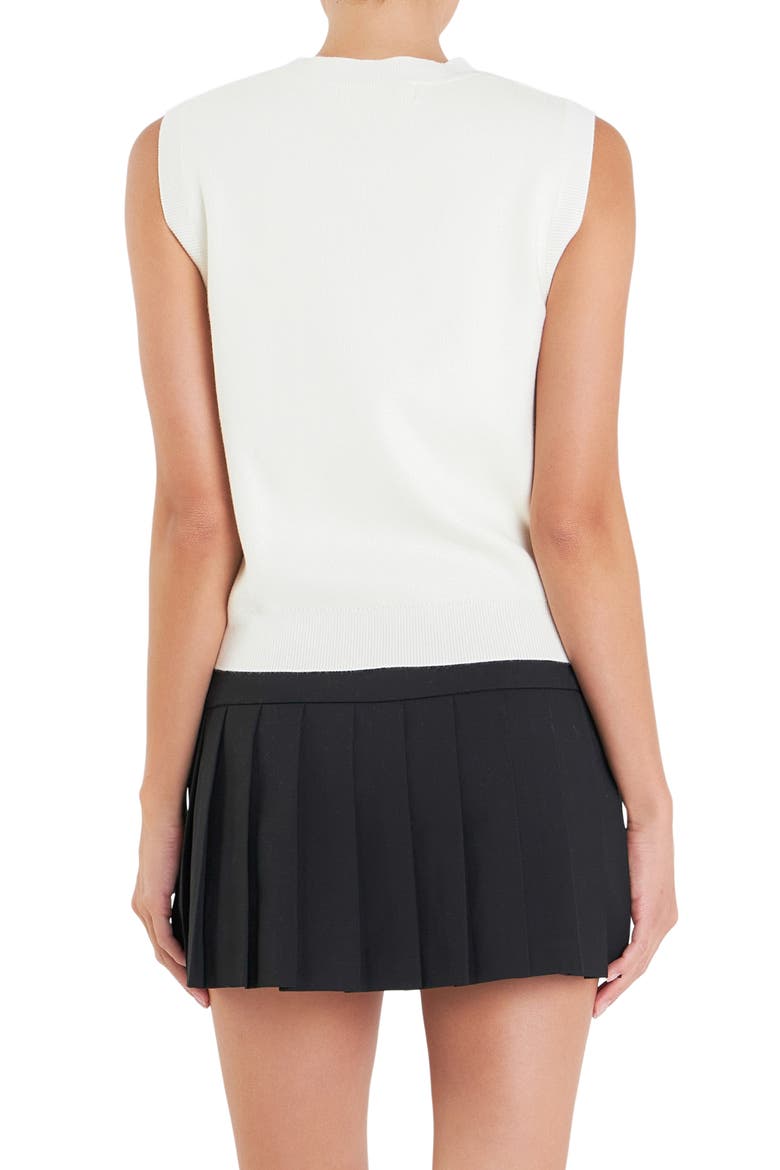 Sports Club Embossed Monogram Sleeveless Sweater Shell, Alternate, color, IVORY
