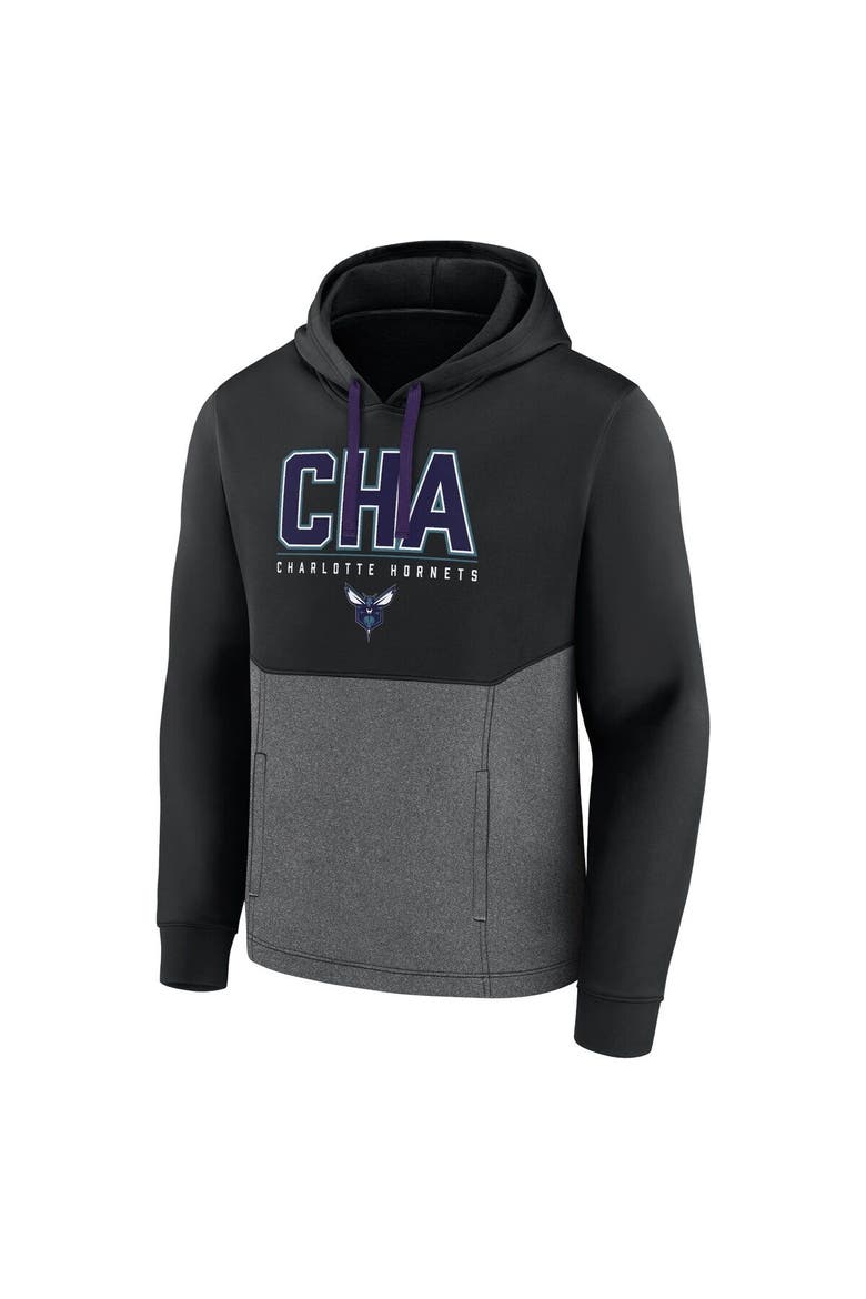 Men's Fanatics Branded  Black Charlotte Hornets Successful Tri-Blend Pullover Hoodie, Alternate, color, Black