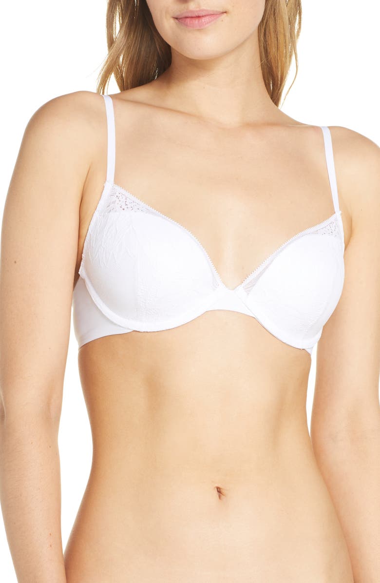 On Gossamer Sleek & Lace Underwire Demi Bra, Main, color, 