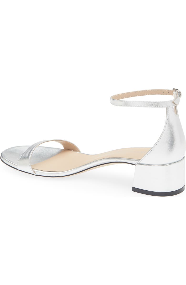 Stuart Weitzman Nudist Block Heel Sandal, Alternate, color, Silver