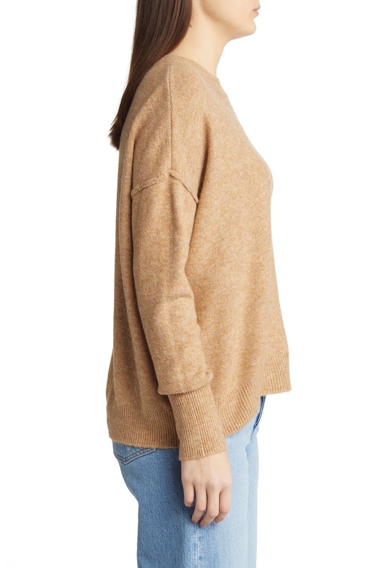 Exposed Seam Crewneck Sweater, Alternate, color, TAUPE