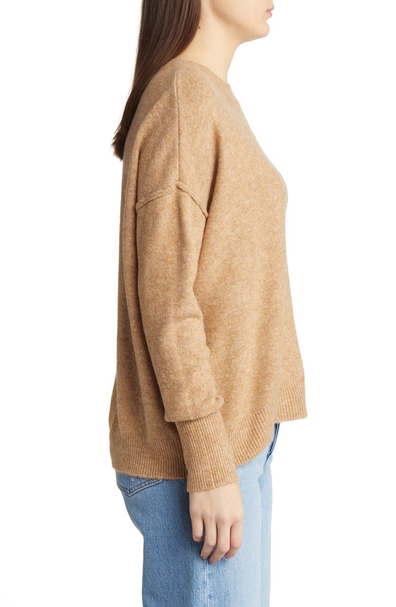 Vince Camuto Exposed Seam Crewneck Sweater, Alternate, color, Taupe