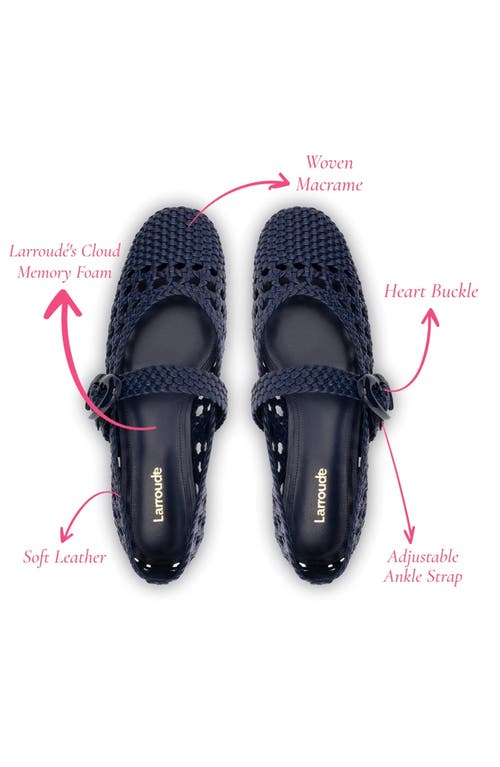 Larroude Larroudé Verona Macrame Ballet Flat In Navy