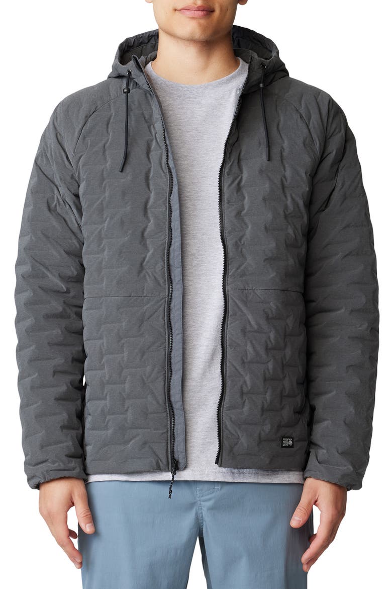 Stretchdown™ 700 Fill Power Down Light Hooded Jacket, Main, color, VOLCANIC HEATHER