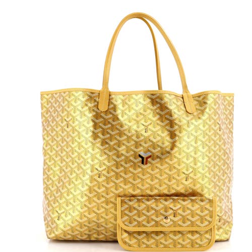 Pre-owned Goyard  Goyard Saint Louis Tote Precious Metals Coated Canvas Gm In Gold