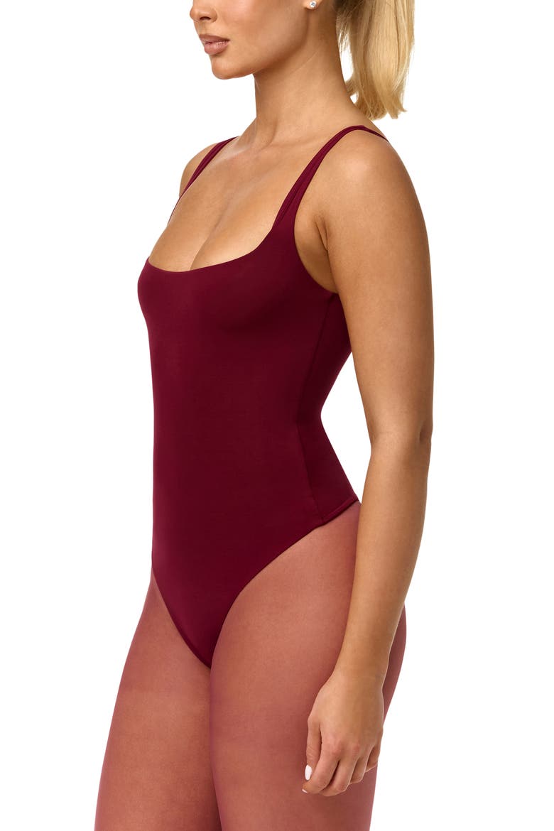 Scoop Neck Tank Bodysuit, Alternate, color, SANGRIA