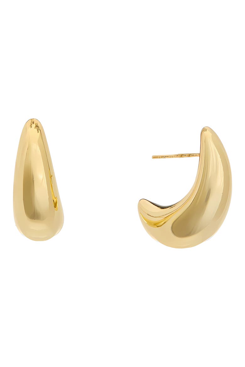 Teardrop Huggie Earrings, Main, color, YELLOW