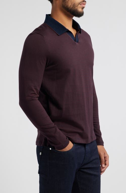 Robert Barakett Hereford Long Sleeve Polo In Red
