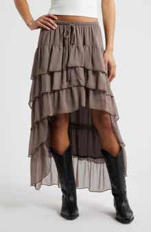 BP. Tiered High-Low Maxi Skirt