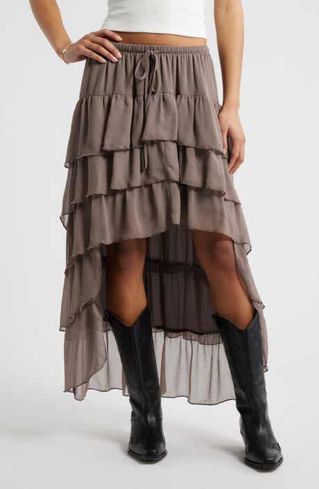 BP. Tiered High-Low Maxi Skirt