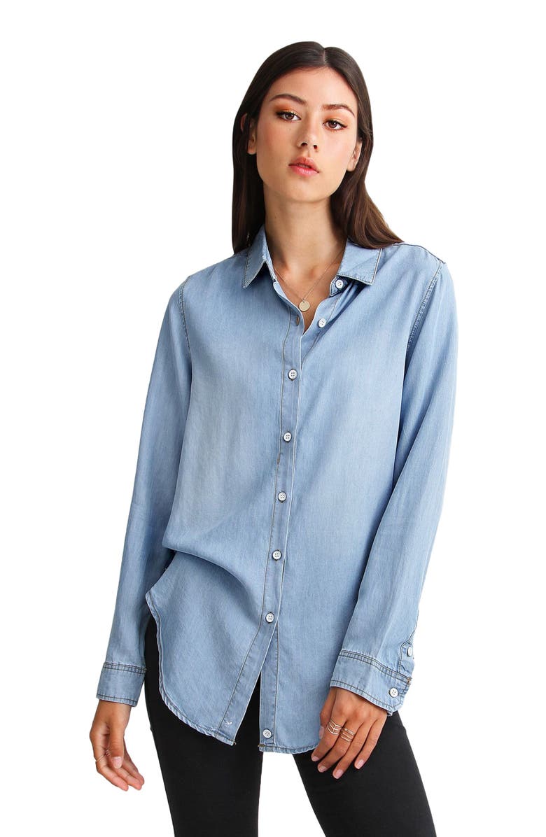 Belle & Bloom Keep Me Wild Denim Top, Alternate, color, Indigo