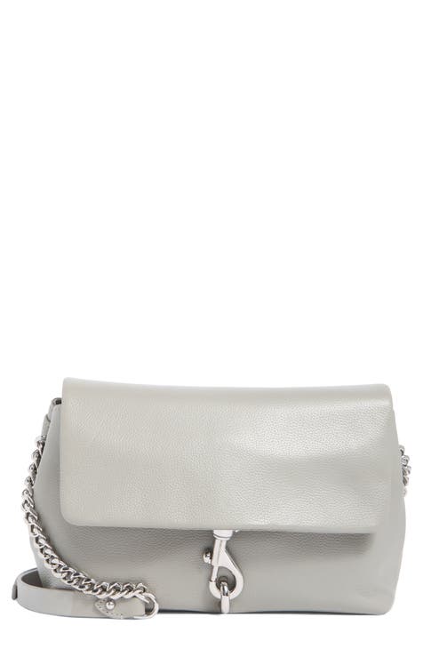 Leather Flap Crossbody Bag<br>