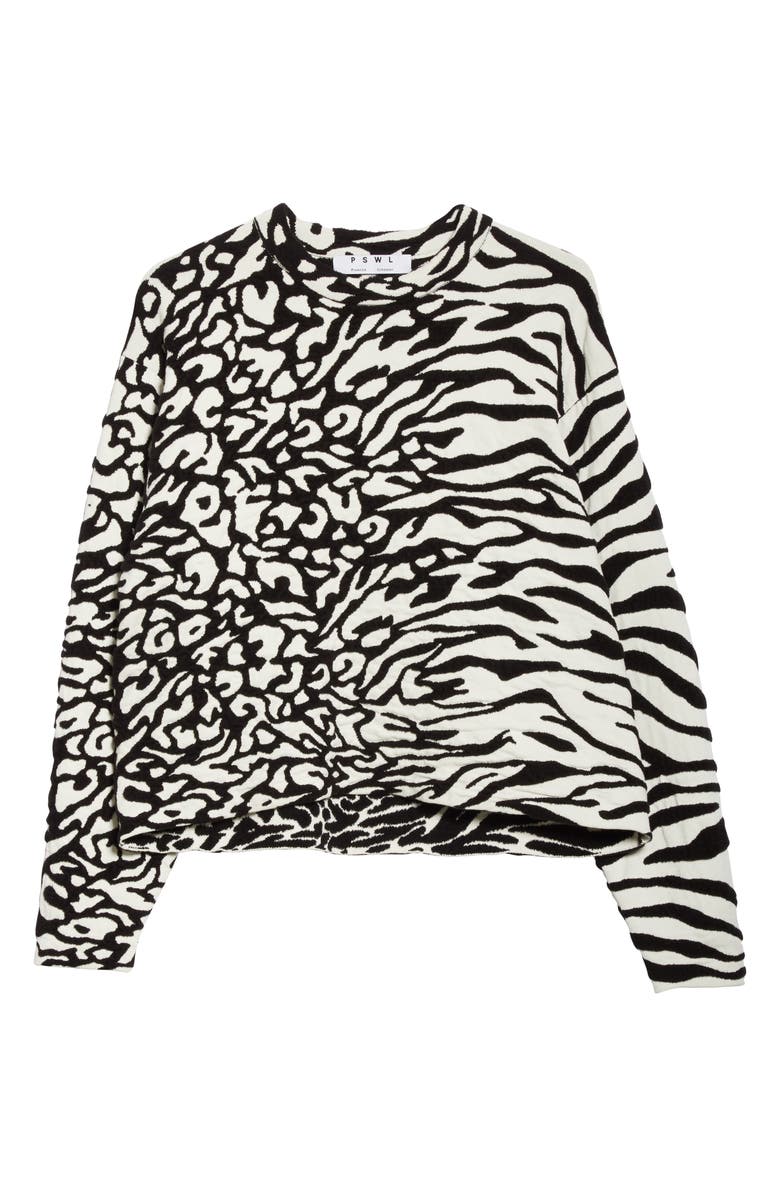 Proenza Schouler White Label Animal Jacquard Cotton Blend Sweater, Alternate, color,