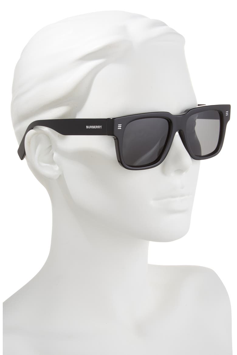 54mm Square Sunglasses, Alternate, color, BLACK