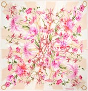 FERRAGAMO Gaia Floral Silk Square Scarf