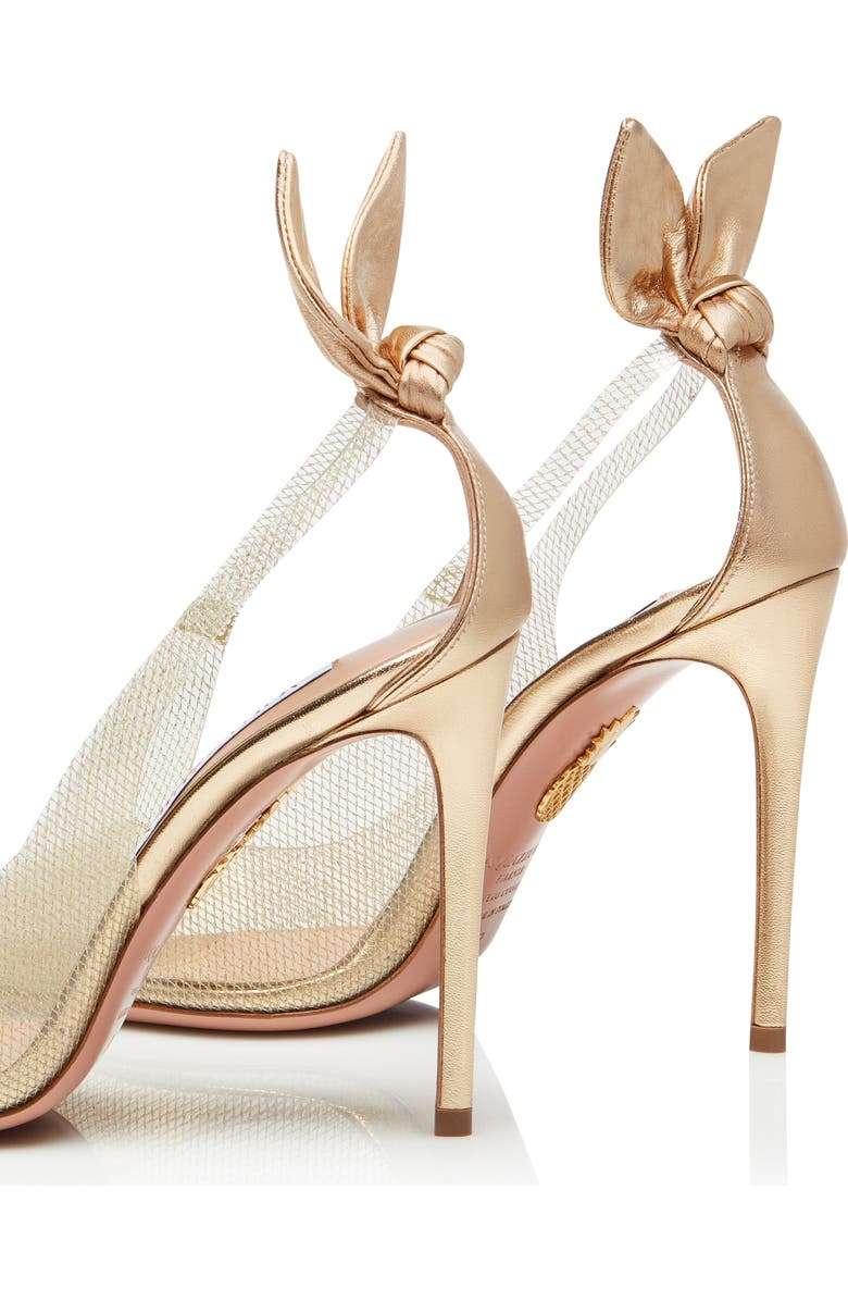 Aquazzura Bow Tie Clear Pointed Toe Pump, Alternate, color,