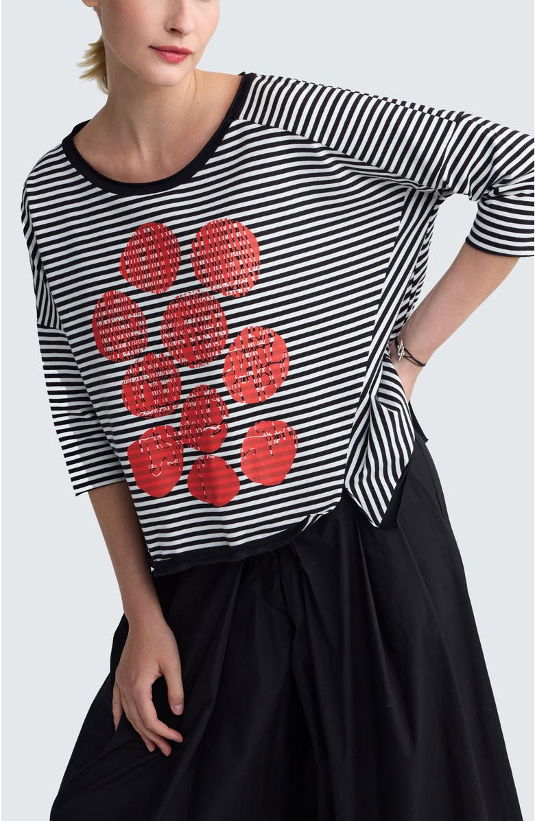 LUUKAA Tessa Striped Jersey Top, Alternate, color, Black Strip