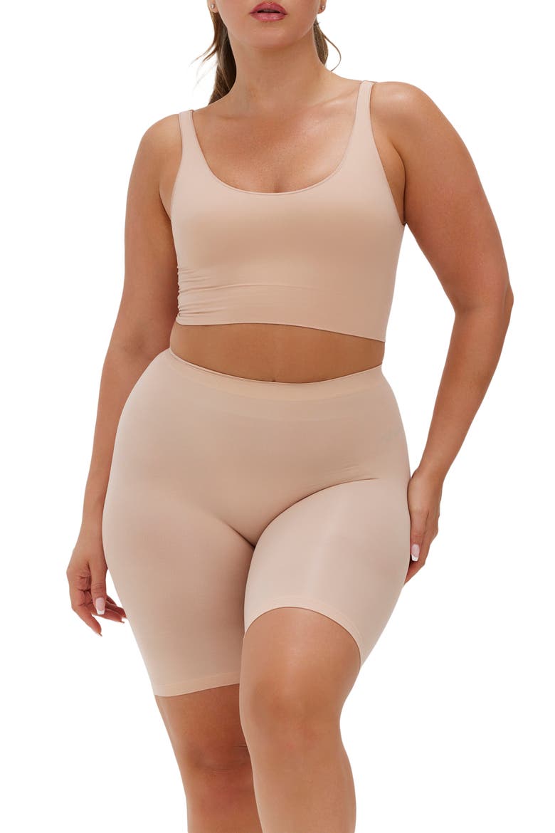 Seamless Forming Bike Shorts, Alternate, color, Nude