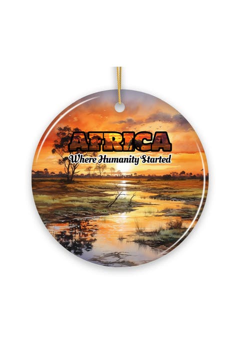 Africa Sunset Safari Landscape Ornament - Version 4