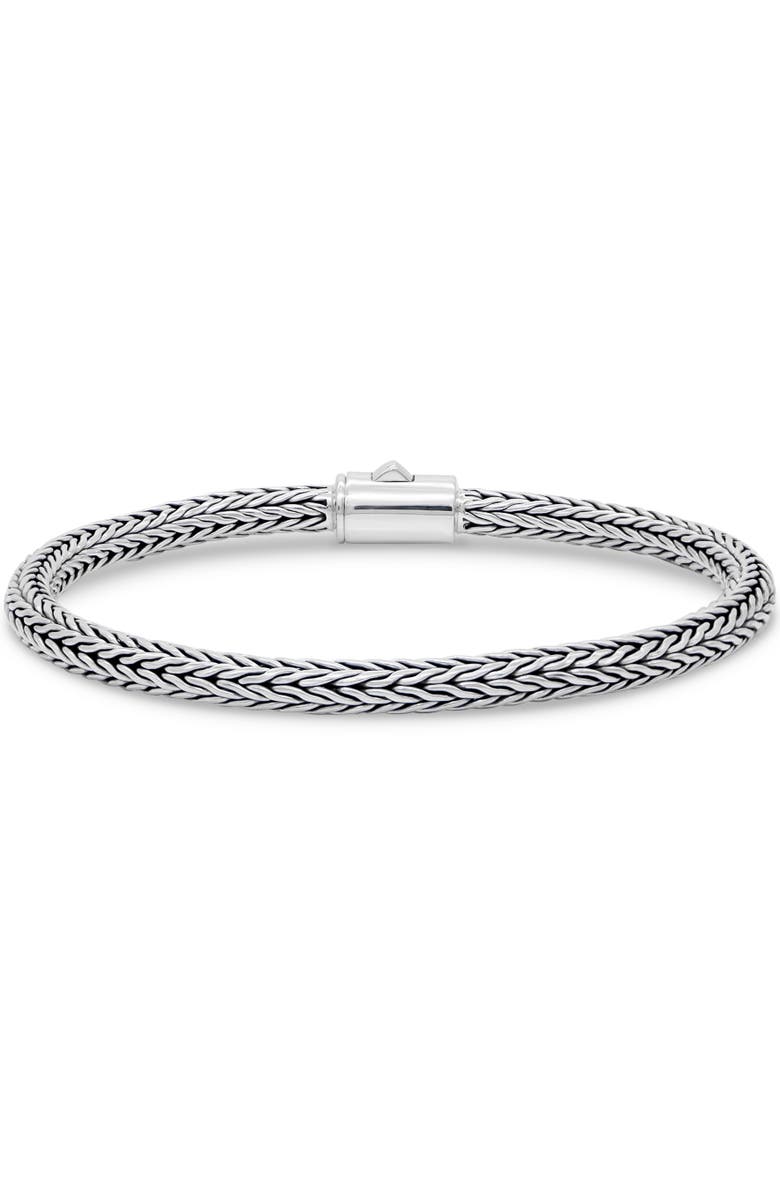 DEVATA Foxtail Round 4mm Chain Bracelet in Sterling Silver, Alternate, color, Silver
