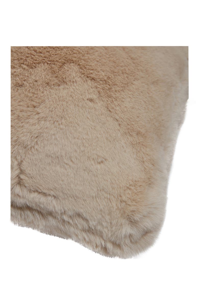 Cicily Faux Fur Lumbar Pillow, Alternate, color, LATTE