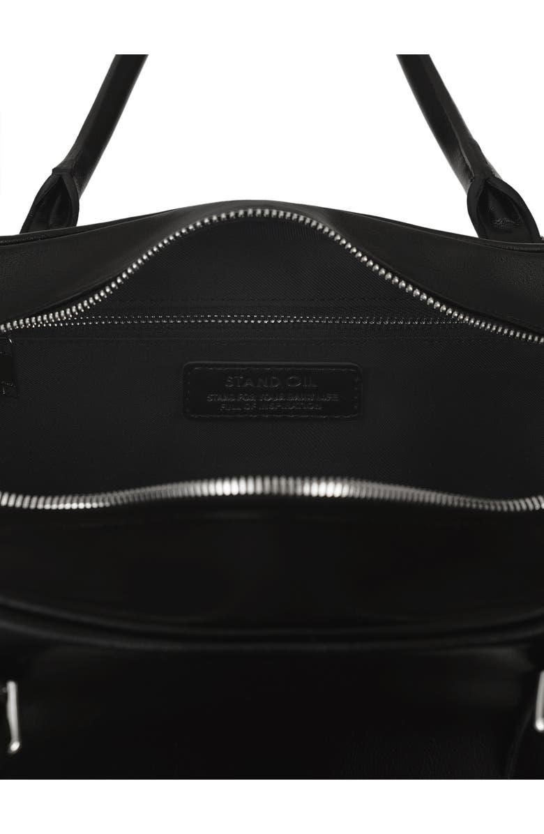 Stand Oil Faux Leather Square Bowling Bag, Alternate, color,