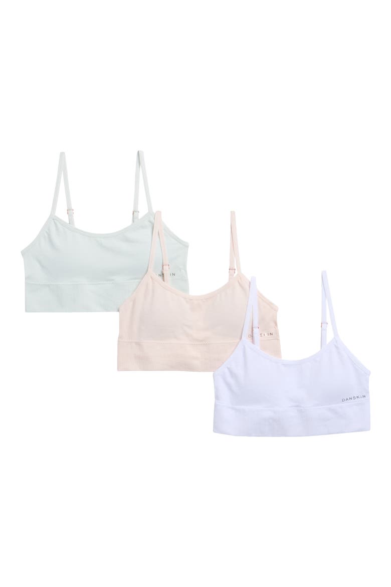 Kids' Assorted 3-Pack Bralettes, Main, color, WISPY PINK/ AURA MIST