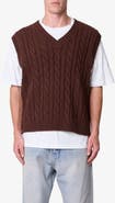mnml Cotton Blend Cable Knit Vest