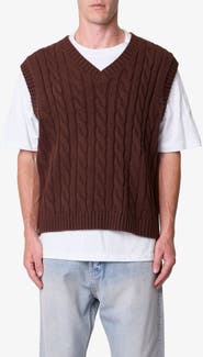 mnml Cotton Blend Cable Knit Vest