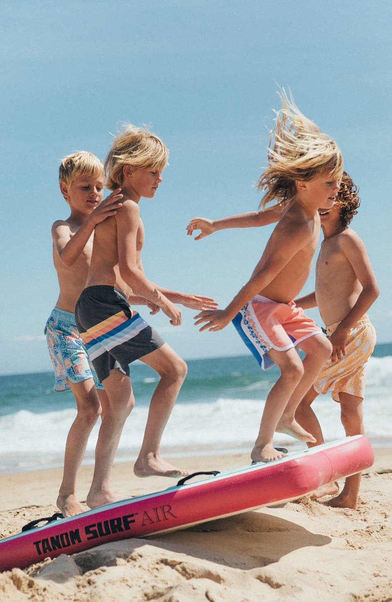 Feather 4 Arrow Kids' Noosa Volley Swim Trunks, Alternate, color, Papaya