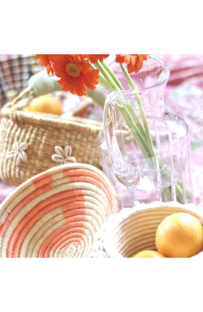 indego africa Mini Plateau Basket Orange, Alternate, color, Hand-Dyed Sunflower Motif