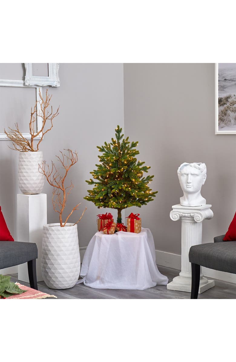 NEARLY NATURAL 3ft. North Carolina Fir Artificial Christmas Tree with 150 Clear Lights, Main, color, 